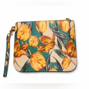 Spring time! Steve Madden  Floral Wristlet Clutch with Yellow Tulips